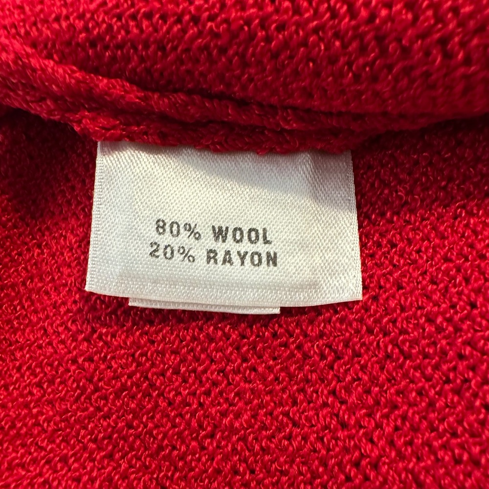 St. John Evening Red Santana Knit Wool Blend Pencil Skirt Size 14 Womens - Picture 7 of 9